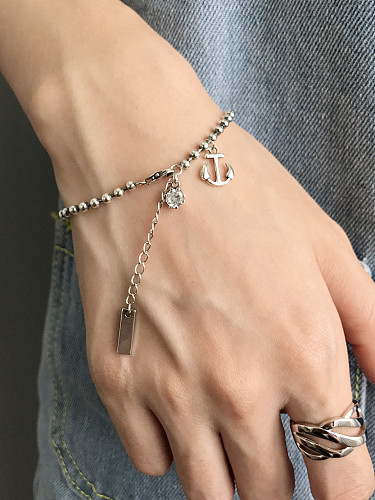 Pure Silver Antique anchor Bracelet
