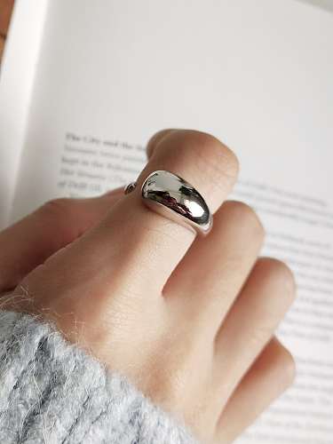 925 Sterling Silver Water Drop Minimalist Free Size Band Ring