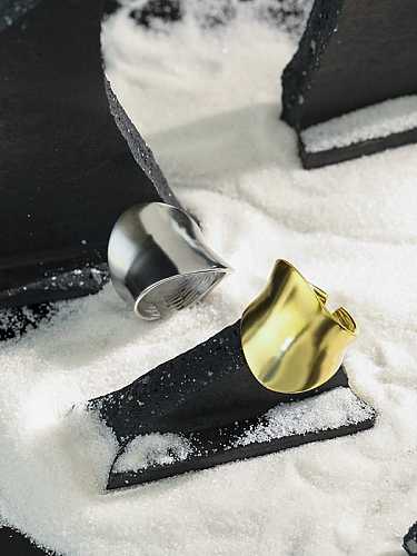 925 Sterling Silver Smooth Irregular Vintage Band Ring