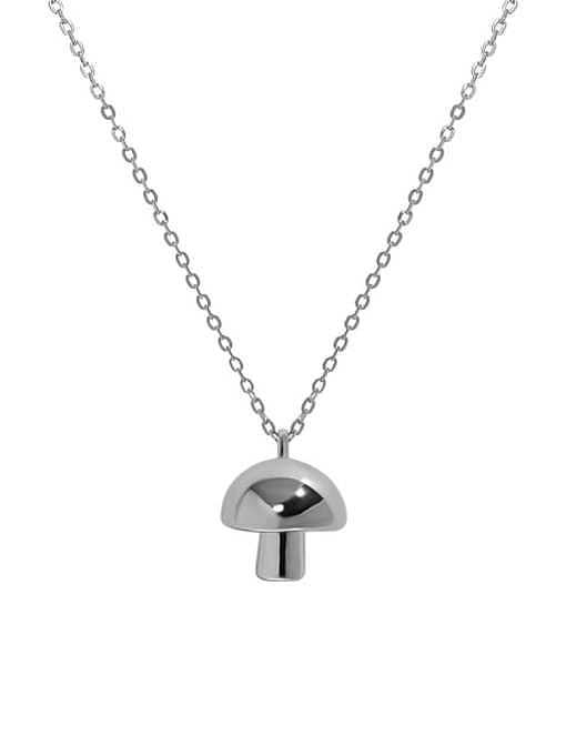 925 Sterling Silver Minimalist Mushroom Pendant Necklace