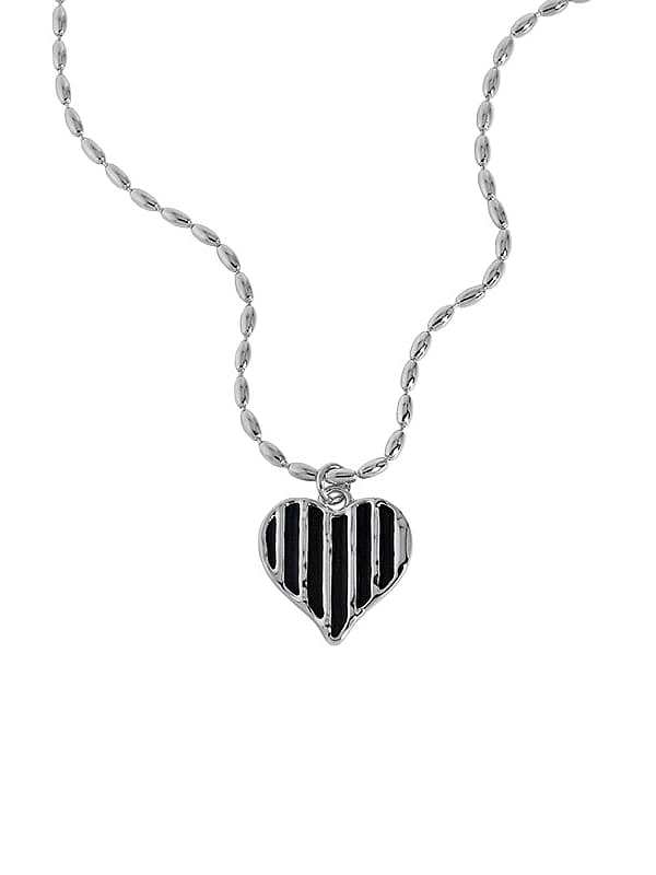 925 Sterling Silber Emaille Herz Minimalistische Halskette
