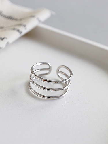 Anéis de prata esterlina 925 com platina simplista tamanho livre