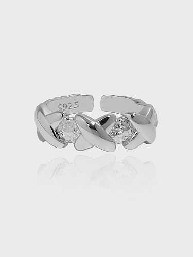 Bague minimaliste géométrique en argent sterling 925