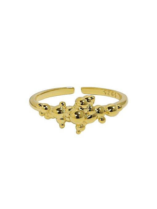 925 Sterling Silver Bead Irregular Vintage Band Ring