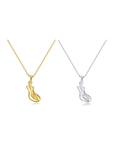 925 Sterling Silver With Gold Plated Simplistic Irregular Necklaces