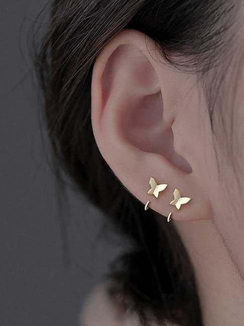 925 Sterling Silver Butterfly Trend Stud Earring