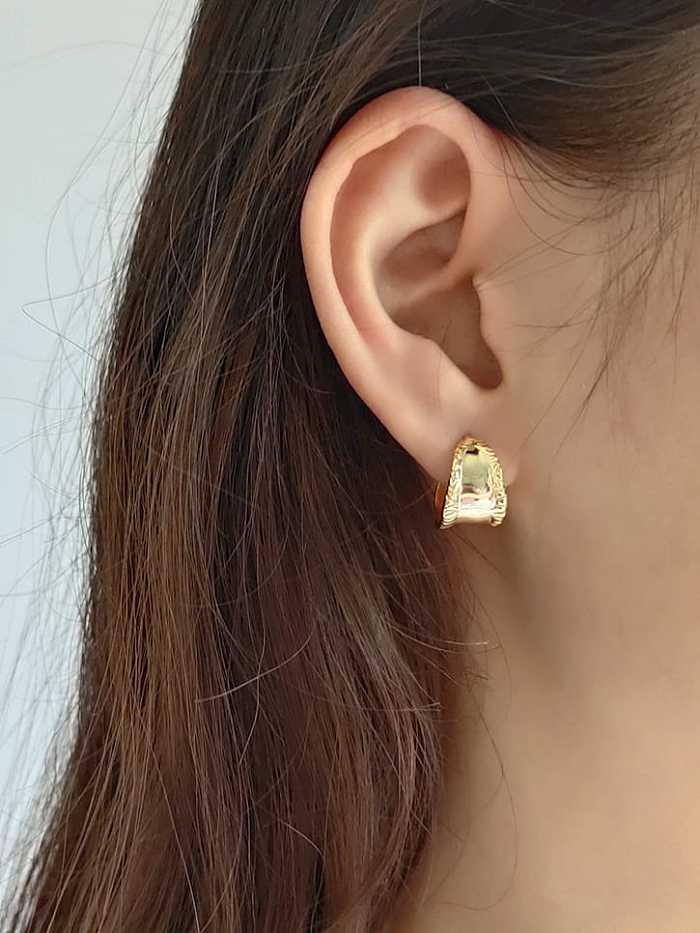 925 Sterling Silver Smooth Irregular Vintage Stud Earring