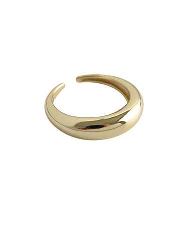 Anéis de prata esterlina 925 com anéis redondos lisos e simplistas de tamanho livre