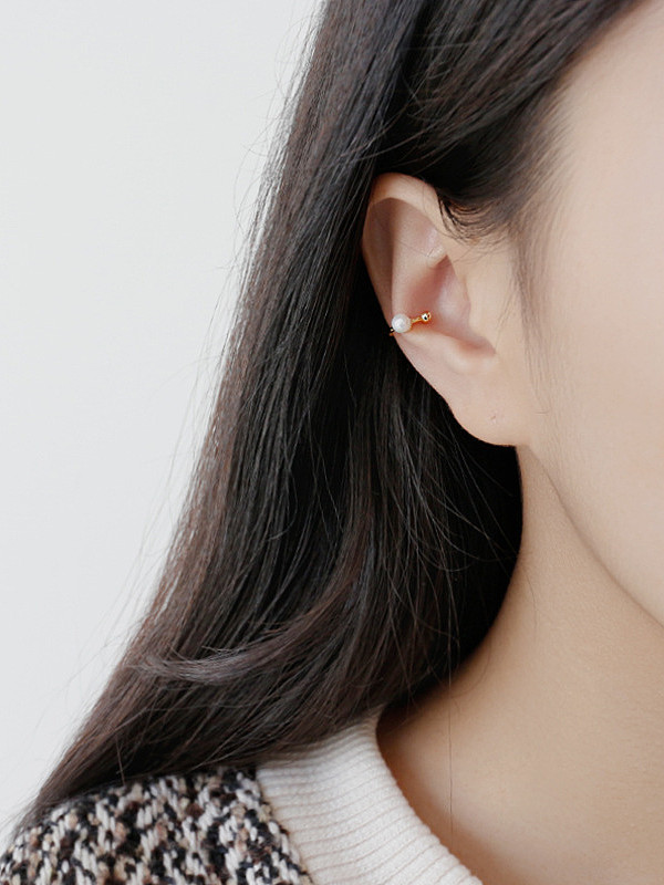 Boucles d'oreilles clip Bee-joo en argent sterling 925 avec mode plaqué argent
