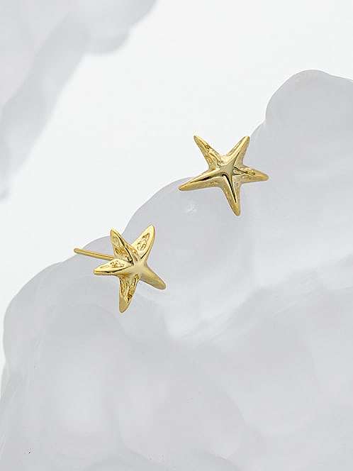 925 Sterling Silver Pentagram Minimalist Stud Earring