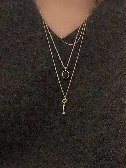 925 Sterling Silber Schlichte Schlüsselanhänger Halskette