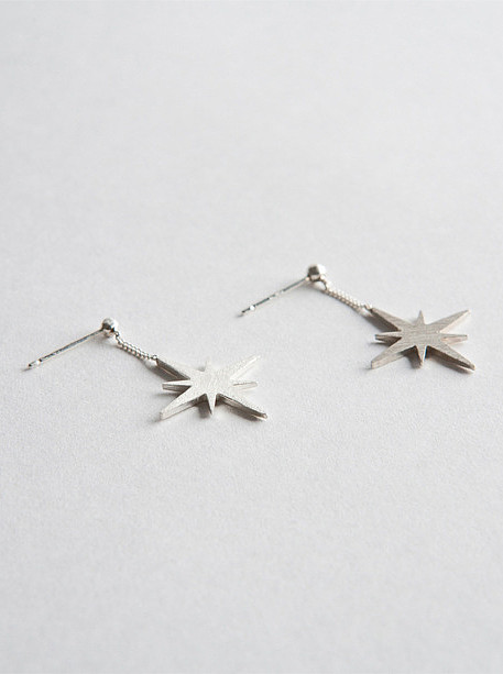 925 Sterling Silver With Platinum Plated Simplistic Geometric Drop Earrings