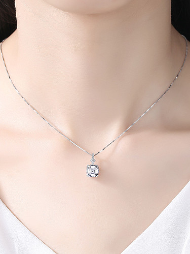 Sterling silver shining semi-precious stones necklace