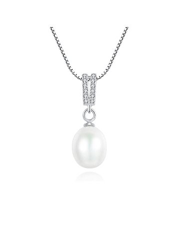 Collier pendentif simple perle d'eau douce en argent sterling 925