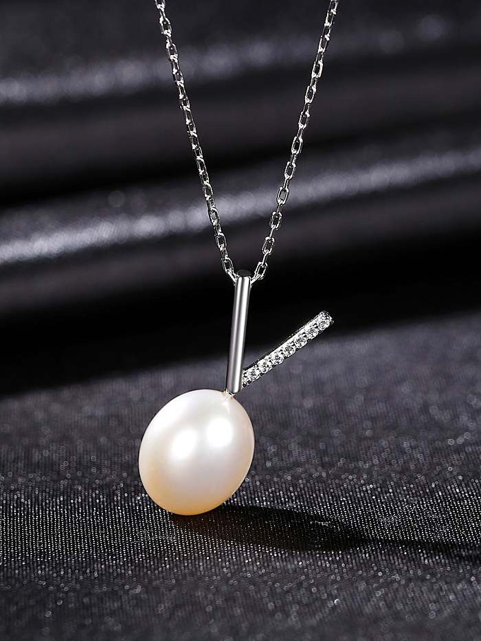 Collar delicado irregular de perlas de agua dulce de plata esterlina 925