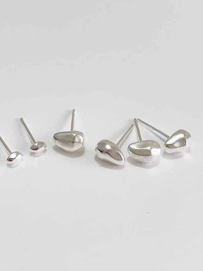 925 Sterling Silver Heart Minimalist Stud Earring