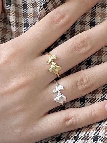 925 Sterling Silver Flower Vintage Band Ring