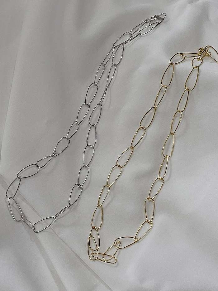 Einfache hohle Halskette aus 925er Sterlingsilber