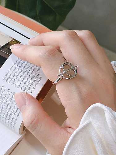 925 Sterling Silver Hollow Geometric Minimalist Band Ring