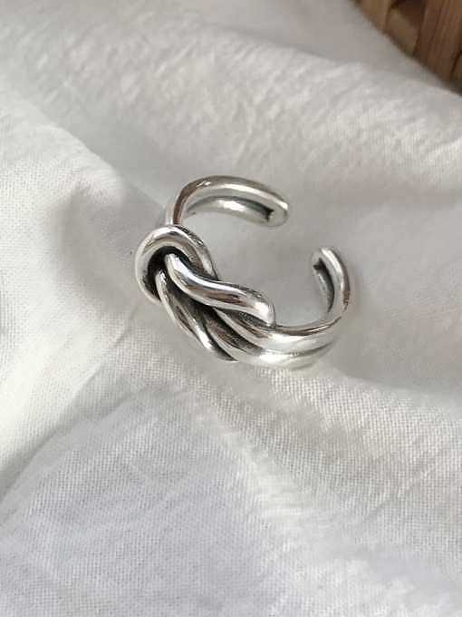 925 Sterling Silver knot Vintage Free Size Band Ring
