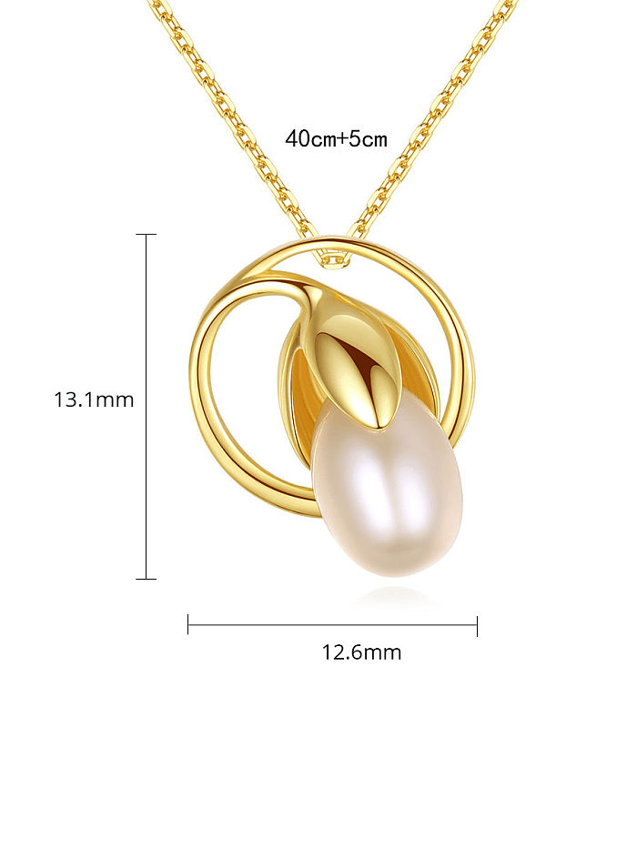 Collier minimaliste géométrique en argent sterling 925 avec perles d'eau douce