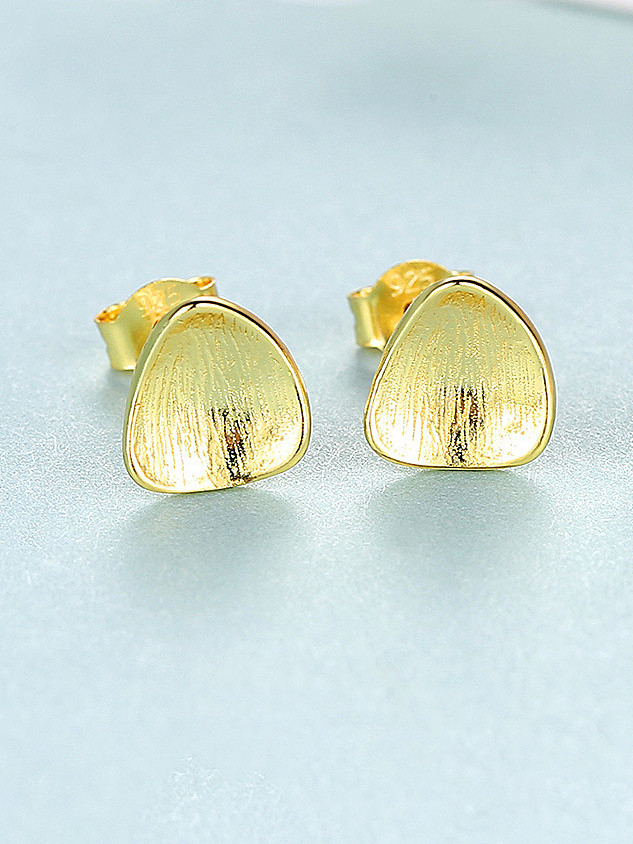 925 Sterling Silver With Simplistic Glossy Stud Earrings