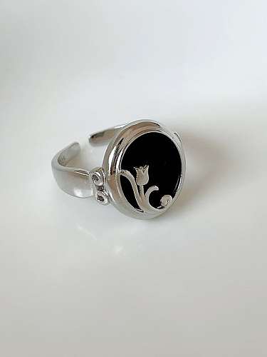 925 Sterling Silber Karneol runder Vintage Bandring