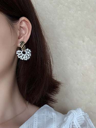 925 Sterling Silver Imitation Pearl Irregular Minimalist Stud Earring