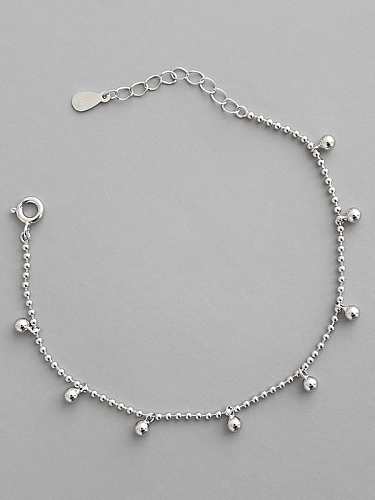 925 Sterling Silber Bead Rundes minimalistisches Perlenarmband