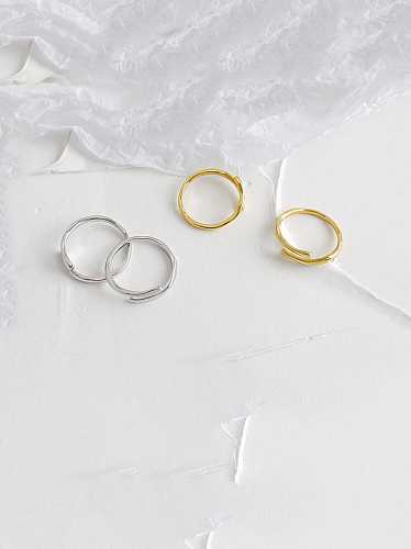 Anéis de prata esterlina 925 folheados a ouro simplistas irregulares tamanho livre
