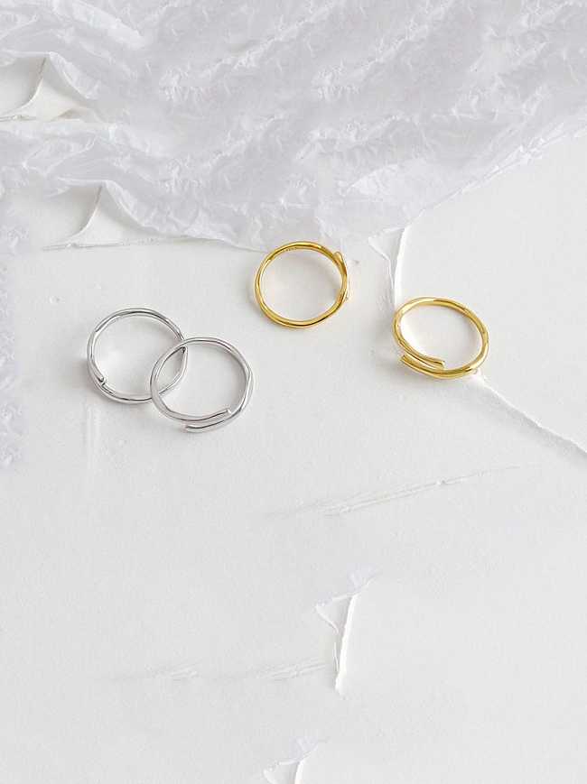 925 Sterling Silver With Gold Plated Simplistic Irregular Free Size Rings