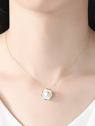 New Pure Silver Natural Freshwater Pearl Pendant Necklace
