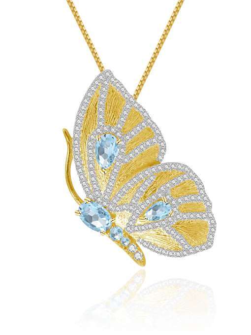 925 Sterling Silver Carnelian Butterfly Vintage Necklace