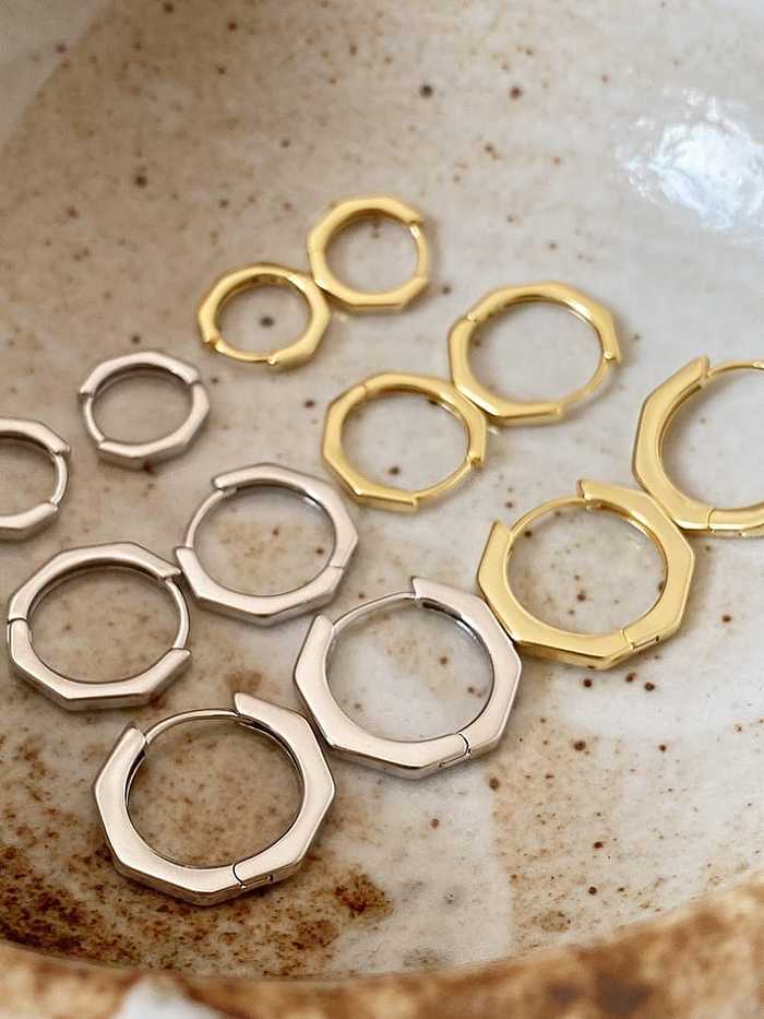 925 Sterling Silver Geometric Minimalist Huggie Earring