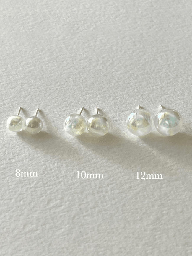 925 Sterling Silver Freshwater Pearl Irregular Minimalist Stud Earring