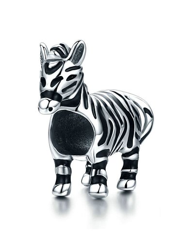 925 lindos encantos de zebra de prata