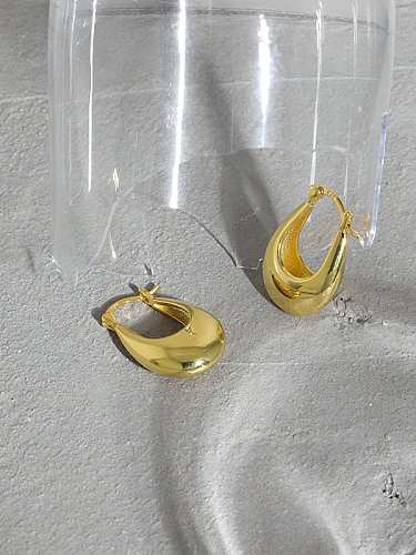 925 Sterling Silver Smooth Geometric Minimalist Huggie Earring