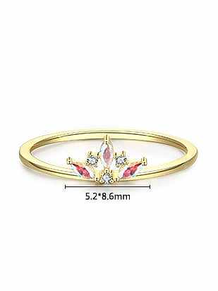 925 Sterling Silver Cubic Zirconia Crown Classic Band Ring