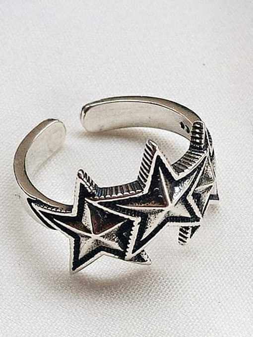 925 Sterling Silver Star Vintage Signet Ring