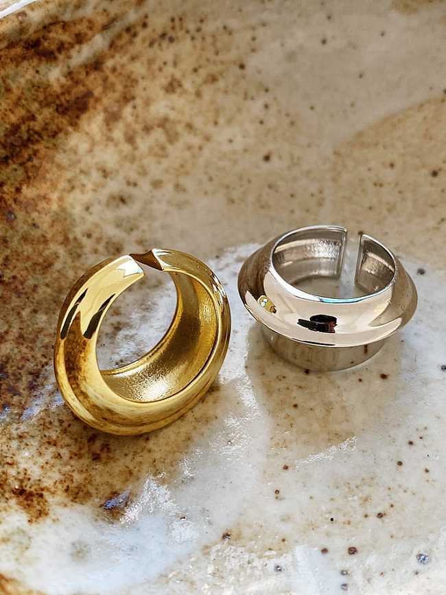 925 Sterling Silver Smooth Irregular Vintage Band Ring
