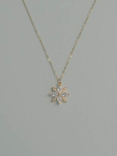 925 Sterling Silber Zirkonia Blumen zierliche Halskette