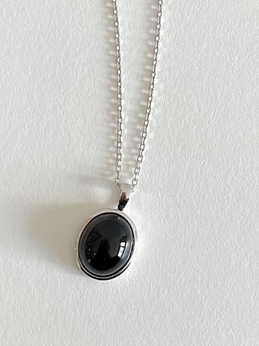 Collar vintage geométrico de cornalina de plata de ley 925