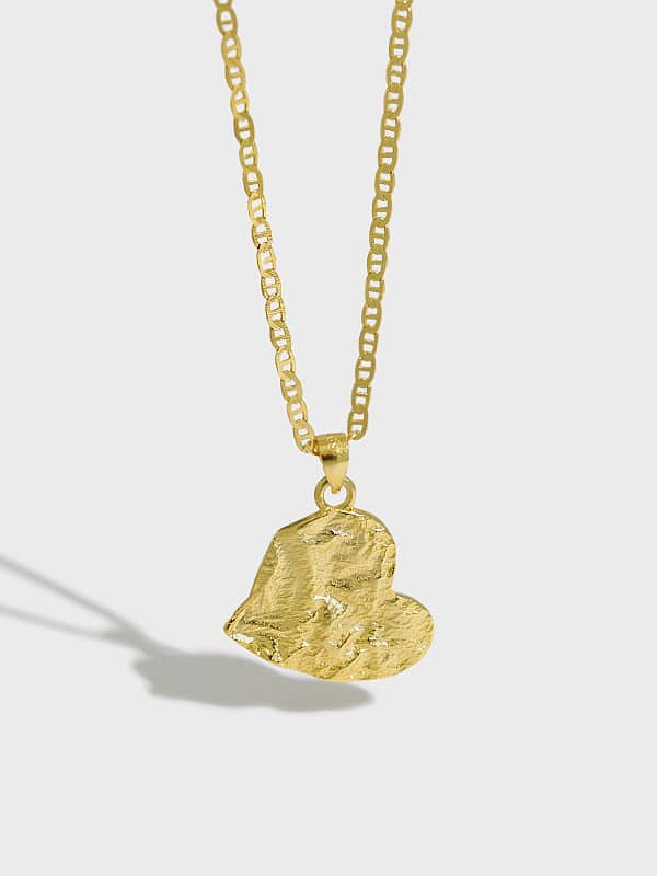 Collier pendentif coeur vintage en argent sterling 925