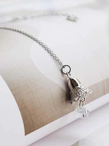 925 Sterling Silver zircon bell necklac