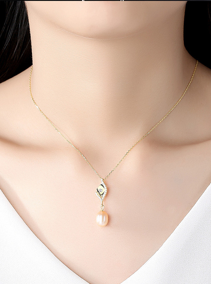 925 Sterling Silver With Gold Plated Simplistic Irregular Necklaces