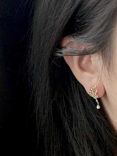 925 Sterling Silver Cubic Zirconia Wing Dainty Drop Earring