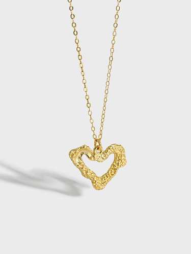 925 Sterling SilverHollow Heart Minimalist Necklace