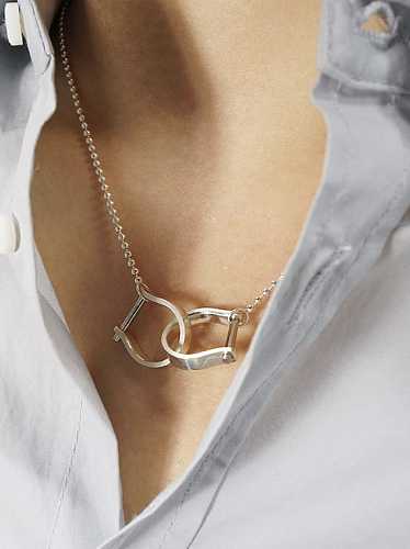 925 Sterling Silver Simple and hollow geometric Necklace
