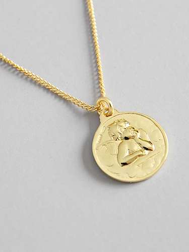 925 الفضة الاسترليني مع قلادة الملاك العصرية مطلية بالذهب عيار 18 قيراط