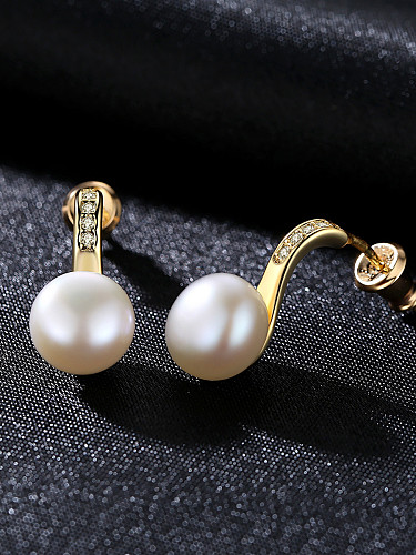 Boucles d'oreilles perles naturelles éblouissantes en argent sterling